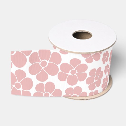 Vloerpatroon - Roze en wit Grosgrain Lint (Spoel)