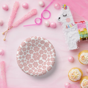 Vloerpatroon - Roze en wit Papieren Kommen