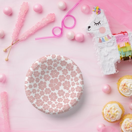 Vloerpatroon - Roze en wit Papieren Kommen (Feest)