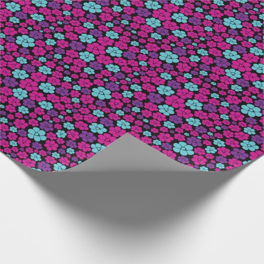 Vloerpatroon - Roze, Paars, blauw en zwart Cadeaupapier (Hoek)
