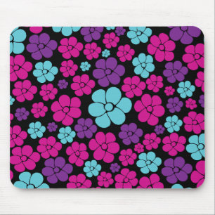 Vloerpatroon - Roze, Paars, blauw en zwart Muismat