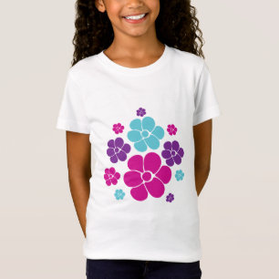 Vloerpatroon - Roze, Paars, blauw en zwart T-shirt