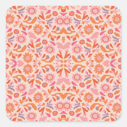 Vloerpatroon Vierkante Sticker (Voorkant)