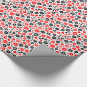 Vloerpatroon - Zwart met rood en wit Cadeaupapier (Hoek)