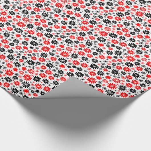 Vloerpatroon - Zwart met rood en wit Cadeaupapier (Hoek)