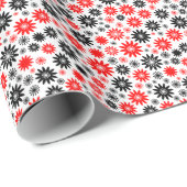 Vloerpatroon - Zwart met rood en wit Cadeaupapier (Rol Hoek)