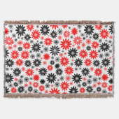 Vloerpatroon - Zwart met rood en wit Deken (Voorkant)