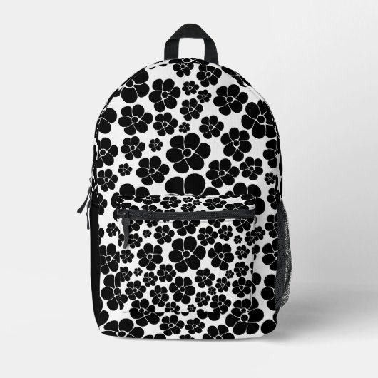 Vloerpatroon - zwart-wit bedrukte rugzak (Voorkant)