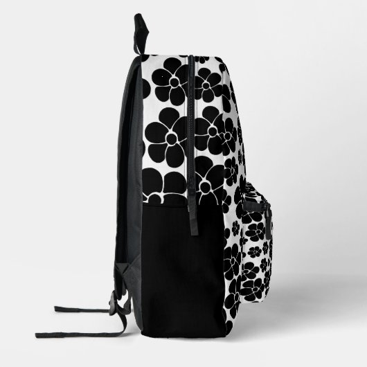 Vloerpatroon - zwart-wit bedrukte rugzak (Links)