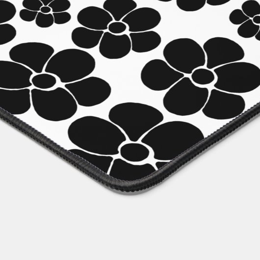 Vloerpatroon - zwart-wit bureaumat (Hoek)