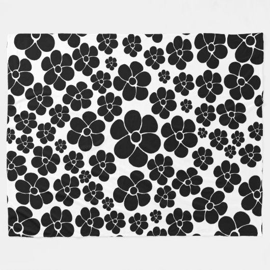 Vloerpatroon - zwart-wit fleece deken (Voorkant (Horizontaal))