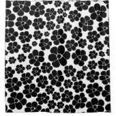 Vloerpatroon - Zwart-wit Sierkussen Douchegordijn (Voorkant)