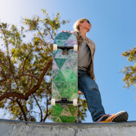 Vloerpatroonblauw en groen skateboard