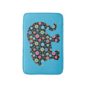 Vloerpatroonolifant op blauw badmat (Voorkant Verticaal)