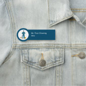 Vloerreinigingsdienst werknemer naamplaatje (In situ)