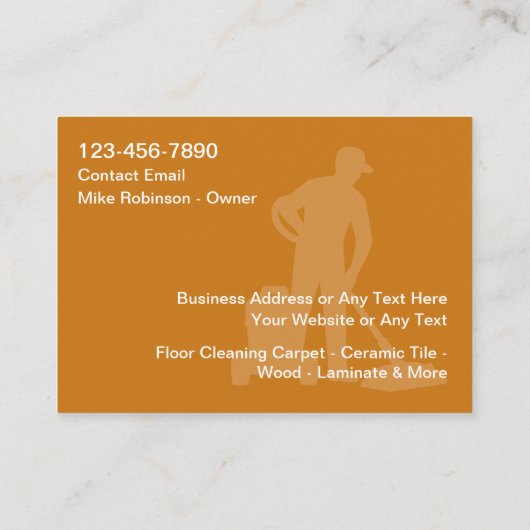 Vloerreinigingsdiensten Moderne Visitekaartjes (Achterkant)