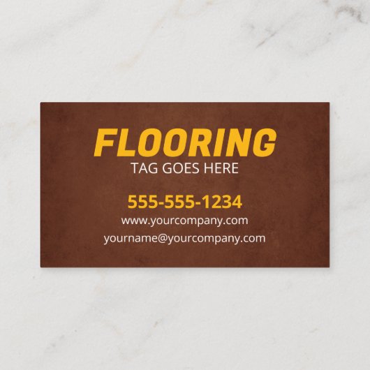 Vloerservice Vloeraannemer bruin geel Visitekaartje (Achterkant)