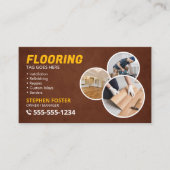 Vloerservice Vloeraannemer bruin geel Visitekaartje (Voorkant)
