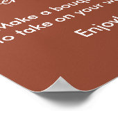 Vloerstaaf bruin Vrijgezellenfeest Poster (Hoek)