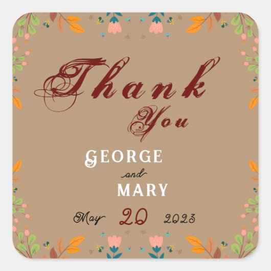 Vloerstijl Vierkante Sticker (Voorkant)