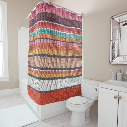 Vloerstoffenrijkdom: Mexicaanse Peruaanse texturen Douchegordijn (In situ)