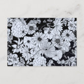 Vloertekening, zwarte en witte bloemen informatiekaartje (Achterkant)