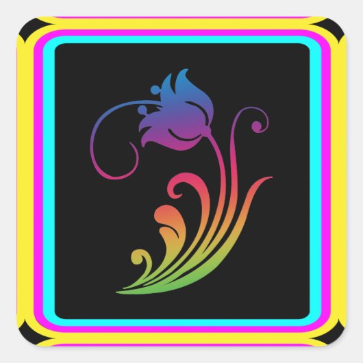 Vloerteller Vierkante Sticker (Voorkant)