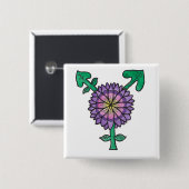 Vloertransgendersymbool Vierkante Button 5,1 Cm (Voorkant /achterkant)