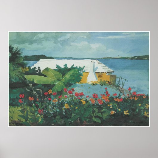 Vloertuin en Bungalow, Bermuda 1899 Poster (Voorkant)