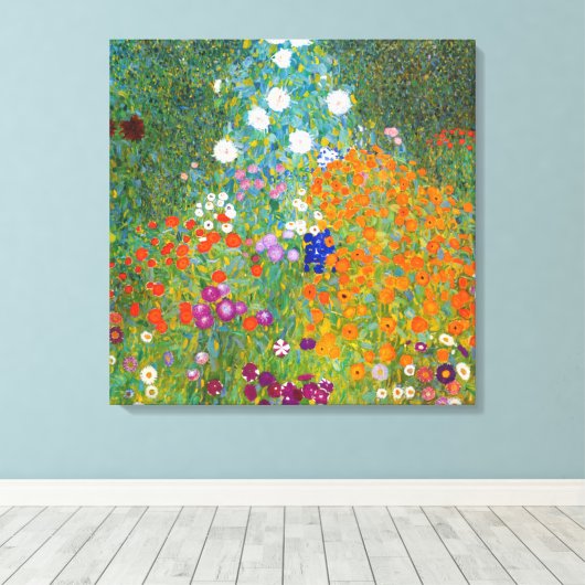 Vloertuin | Gustav Klimt Canvas Afdruk (Insitu (Houten vloer))