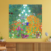 Vloertuin, Gustav Klimt Canvas Afdruk (Insitu (Woonkamer))