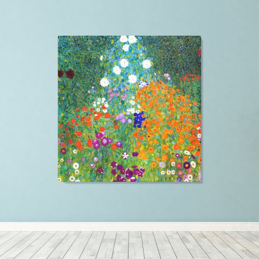 Vloertuin, Gustav Klimt Canvas Afdruk (Insitu (Houten vloer))
