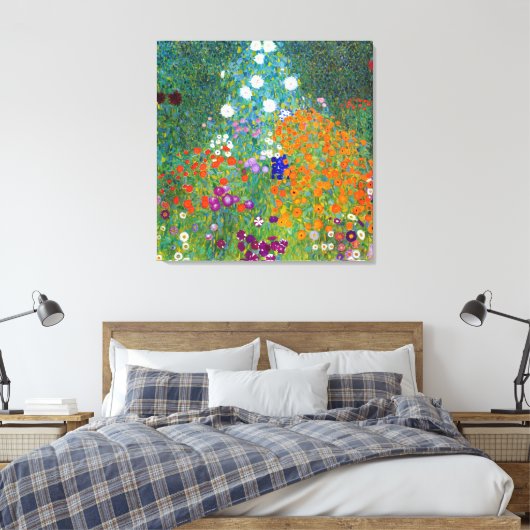 Vloertuin, Gustav Klimt Canvas Afdruk (Insitu (Slaapkamer))