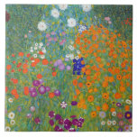 Vloertuin Gustav Klimt Fine Art Tegeltje<br><div class="desc">Een keramische tegels met het schilderij van fijne kunstolie van Gustav Klimt (1862-1918),  Flower Garden (c. 1906) of Bauerngarten. Een kleurrijke afbeelding van petunia's,  asters en andere bloemen in de tuin.</div>