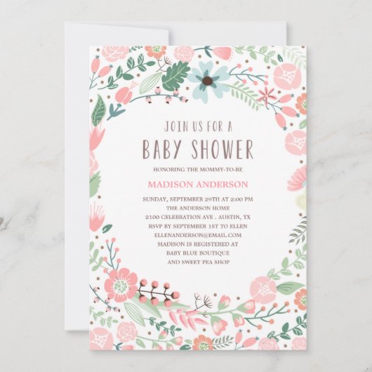 Vloertuin | Uitnodiging tot Baby shower (Voorkant)