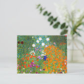 Vloertuin van Gustav Klimt Flower Briefkaart (Staand voorkant)