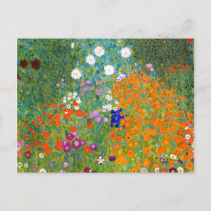 Vloertuin van Gustav Klimt Flower Briefkaart
