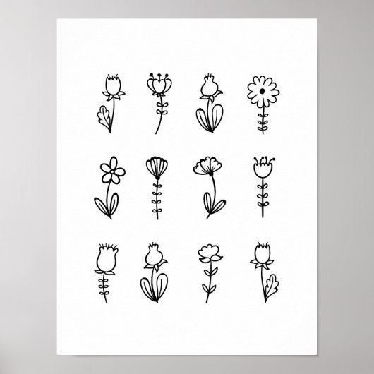 Vloertuin | Vertekende kunst Poster (Voorkant)