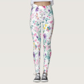  Vloertuinboeg regenboogvlinder wit Leggings (Voorkant)