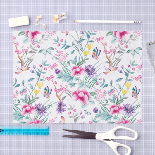 Vloertuinboeg regenboogvlinder wit Tissuepapier (Craft)