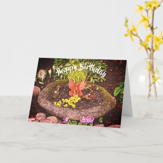 Vloertuinboerderij Natuur Art Birthday Kaart (Gele Bloem)