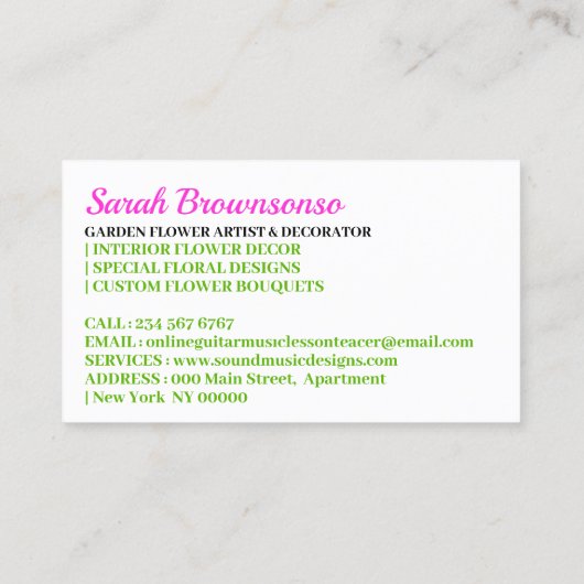 Vloertuinbouwer Visitekaartje (Achterkant)