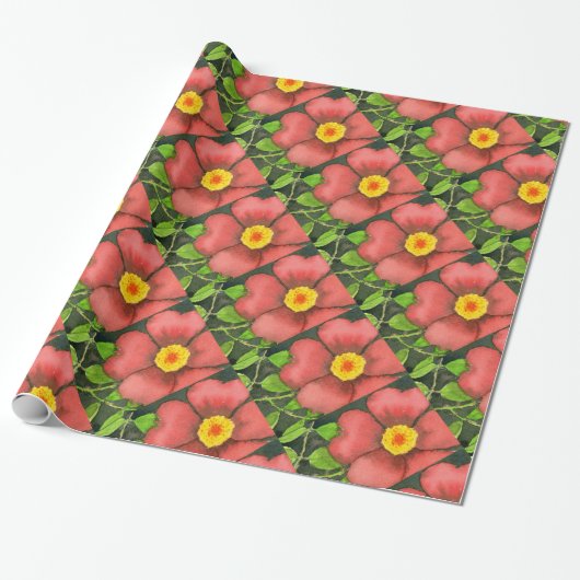 Vloertuinbouwpapier "Wild Roos" Cadeaupapier (Uitgerold)