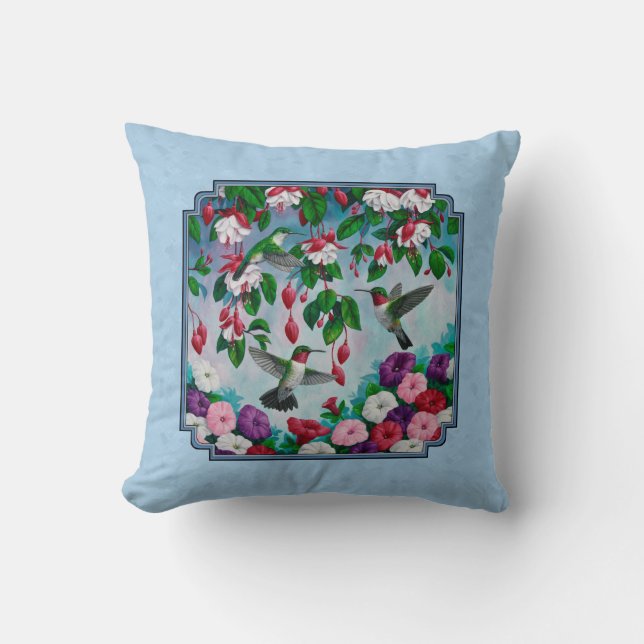 Vloertuinen en luimvee Blauw Kussen (Voorkant)