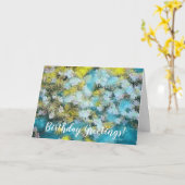 Vloertuinen in Blues Birthday Kaart (Gele Bloem)