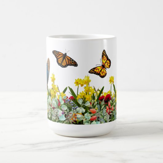 Vloertuinen met vleugelsteentjes en zeeduivel koffiemok (Center)