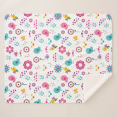 Vloertuinen met vogels en bijen sherpa deken (Voorkant (horizontaal))