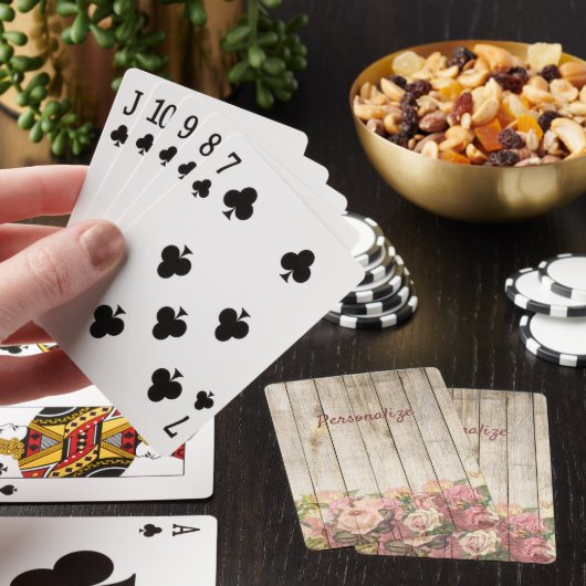 Vloertuinen op houten hek personaliseren pokerkaarten (Insitu)