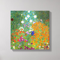 Vloertuinen van Gustav Klimt Canvas Print