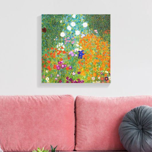 Vloertuinen van Gustav Klimt Canvas Print (Insitu (Woonkamer))